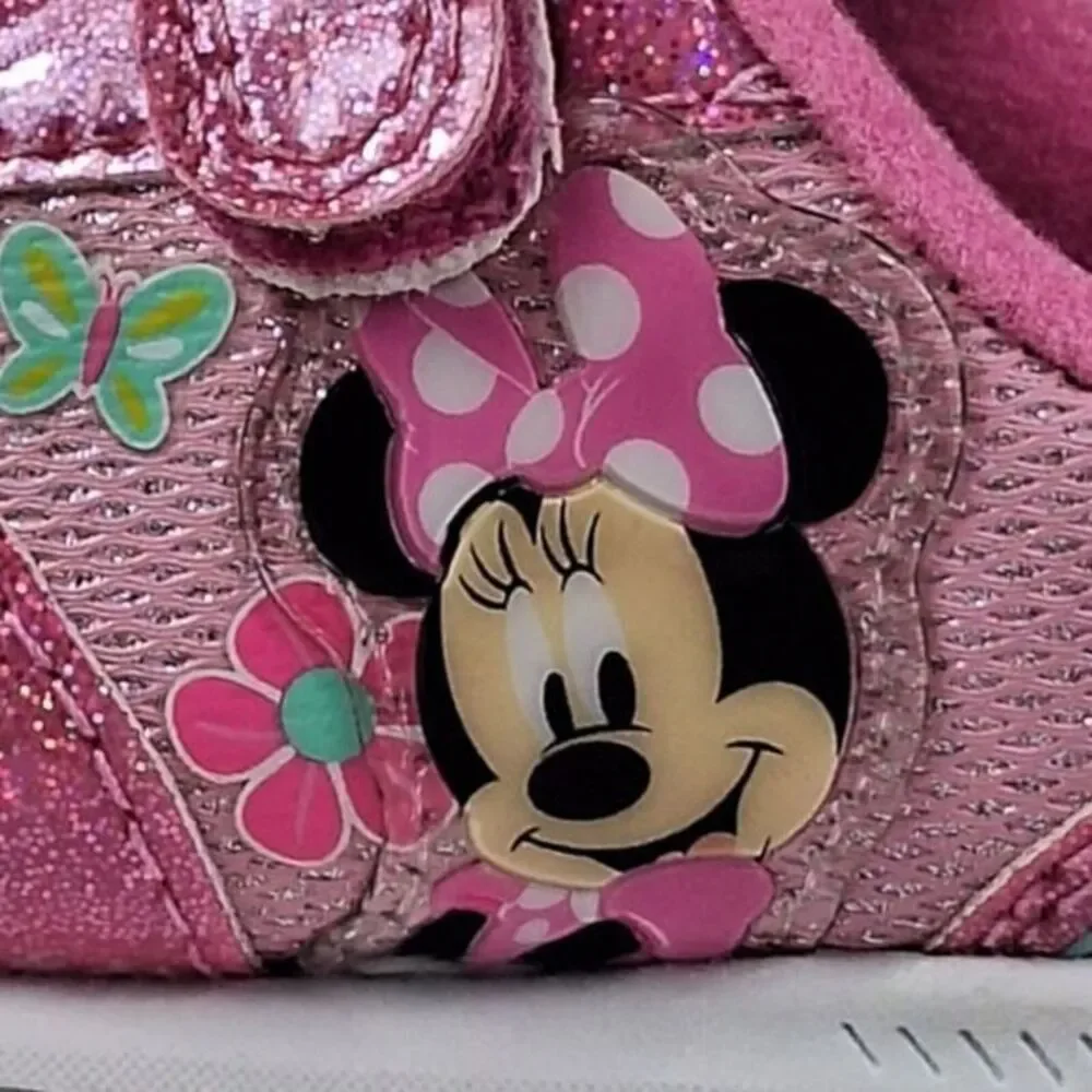 Minnie shoes‎ for girls sneakers with LED light without laces Pink Size 7 (14cm)